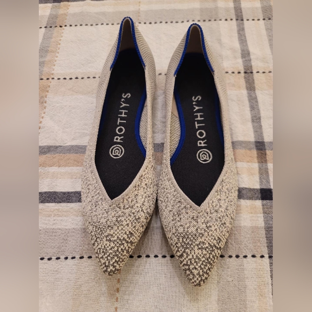 Rothy’s Pearl Metallic Point Flats - Retired W6